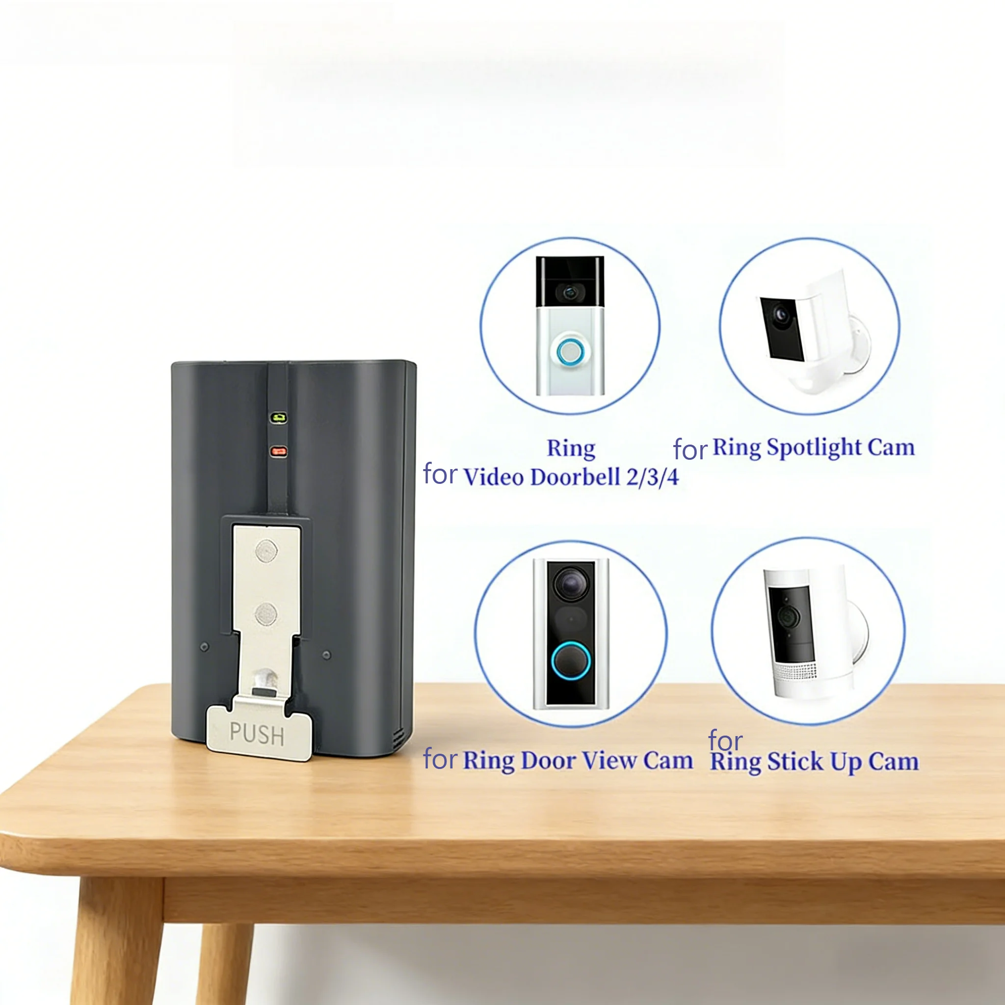 6500mAh High Capacity Rechargeable Battery for Ring Video Doorbell 2/3/4/V4/ All Ring Models - Extended Life Li-ion Power Pack