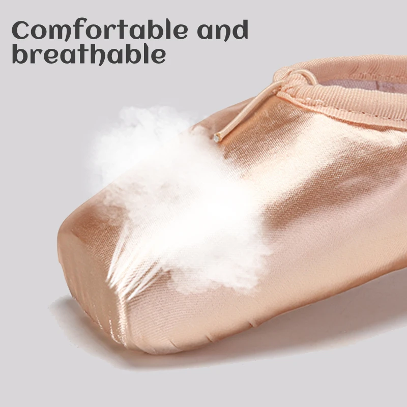 الفتيات أحذية الباليه الساتان راقصة الباليه الباليه بوانت أحذية الطفل الكبار النساء أحذية الباليه مع أشرطة النساء أحذية رقص الباليه