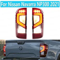 LED Rear Tail Light For Nissan Navara Np300 2021 2022 2023 Turn Signal Light Stop Brake Fog Lamp Daytime Driving Light