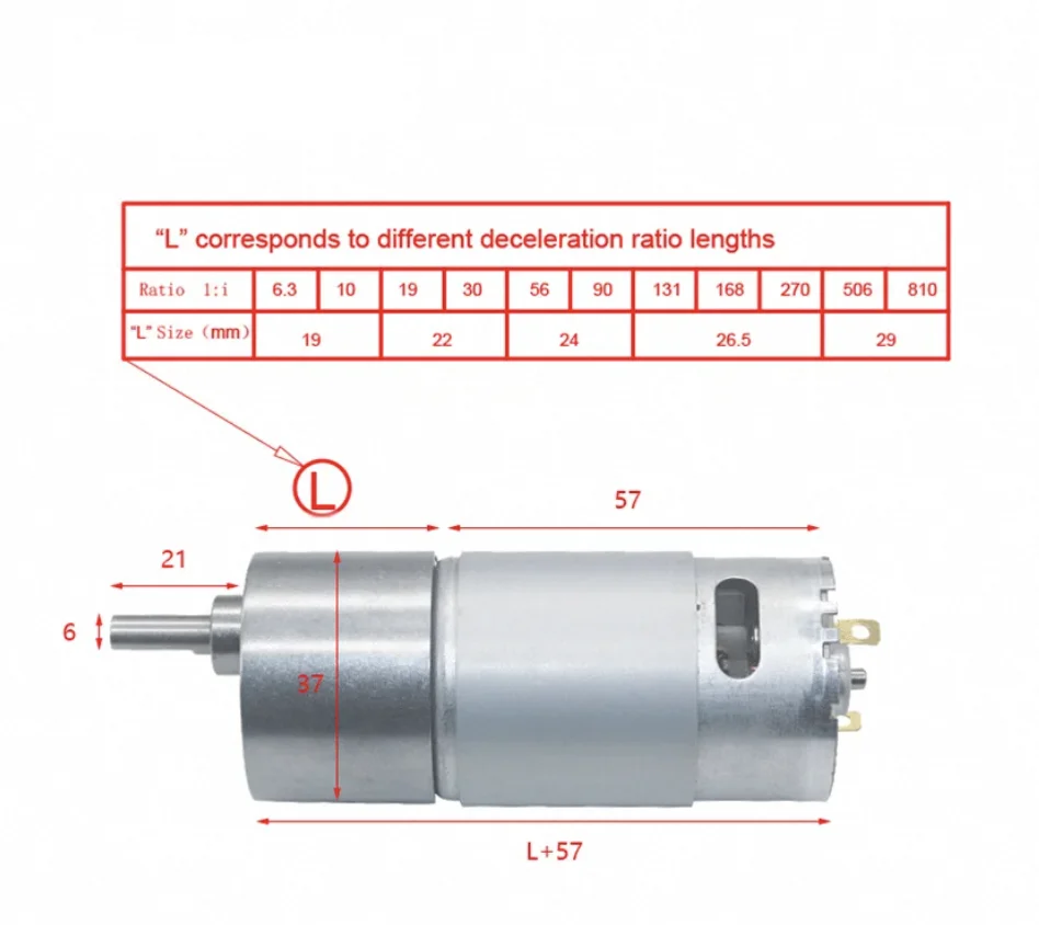 70kgf.cm 6-800 rpm motore di riduzione cc in miniatura 12 v24v famoso motore JGB37-555 a bassa velocità piccolo grande coppia