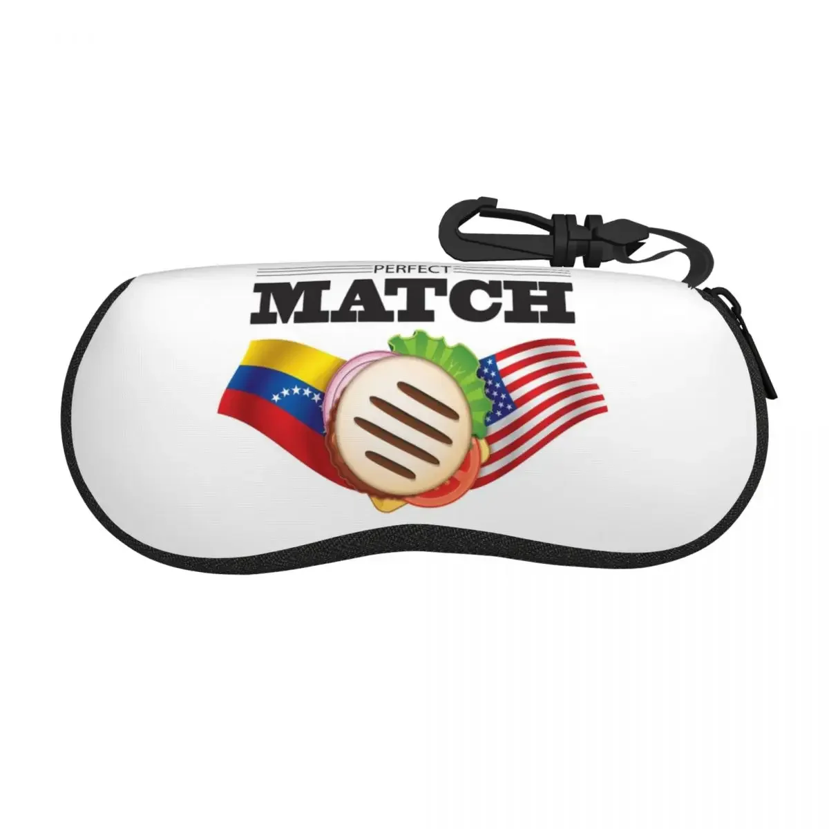Perfect Match Venezuela USA (Arepa Musiua) Shell Glasses Case Protector Sunglasses Box Women Men Soft Eyeglass Bag Pouch