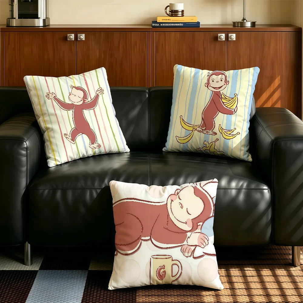 C-Curious G-Georges Monkey cushion cover Comfortable Decorative For Bedroom Living room Dormitory Picnic and Holiday Decoration