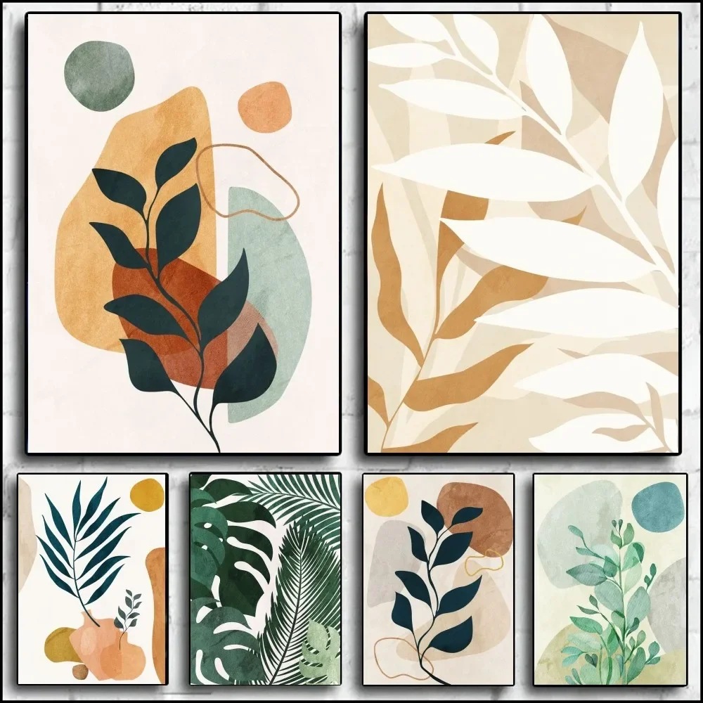 Morandi Color Tropical Plants Painting Poster Picture For Living Room Bedroom Playroom Bar Club Modern Home Decor Gift
