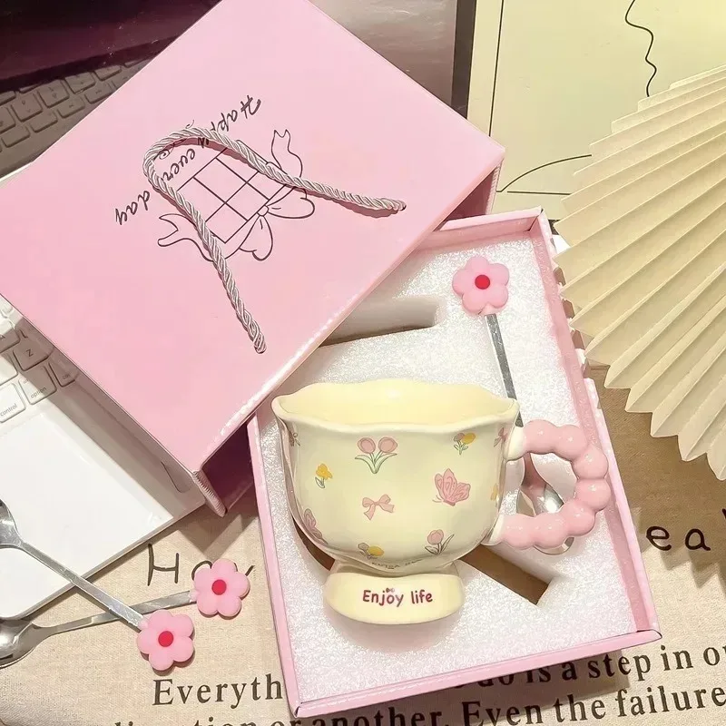 New butterfly high-value ceramic cup,gift box for girlfriends and sisters, creative gift box gift party favors for kids birthday