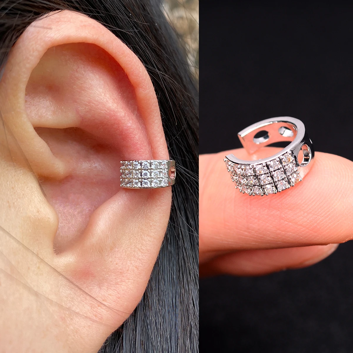 1 stück Mode Gold Farbe Blatt Clip Ohrring Für Frauen Ohne Piercing Puck Rock Vintage Kristall CZ Ohr Manschette Mädchen party Jewerly