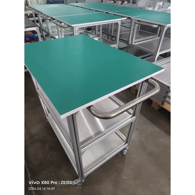 Anti-static ESD Aluminum Profile Workbench 700x1000x900mm Industrial Assembly Line Table Custom EU Standard