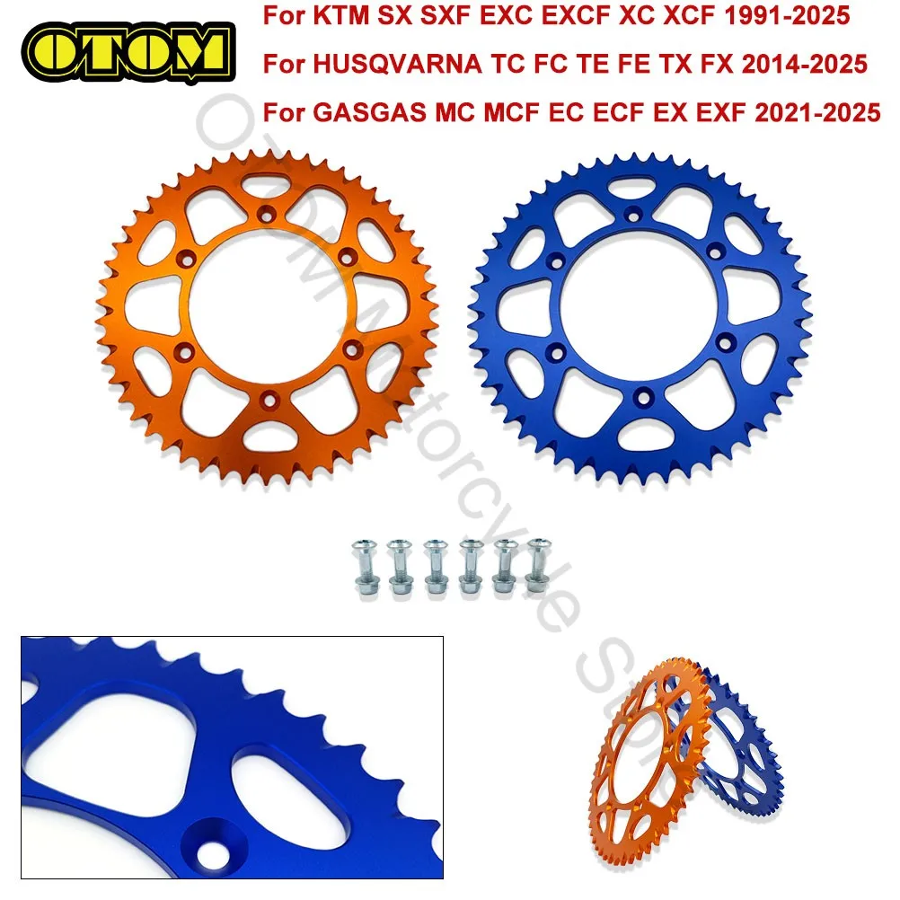 

For KTM HUSQVARNA GASGAS 1991-2025 Motorcycle Rear Sprocket 520 Chain 52T Aluminum Plate SX SXF EXC EXCF XC TC FC TE FE MC EC EX