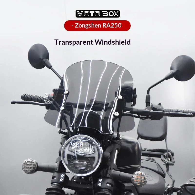 【Premium】For Cyclone RA250 Modified Retro-style Windshield: High-definition Transparent Front Windshield, Wiper, and Decorative