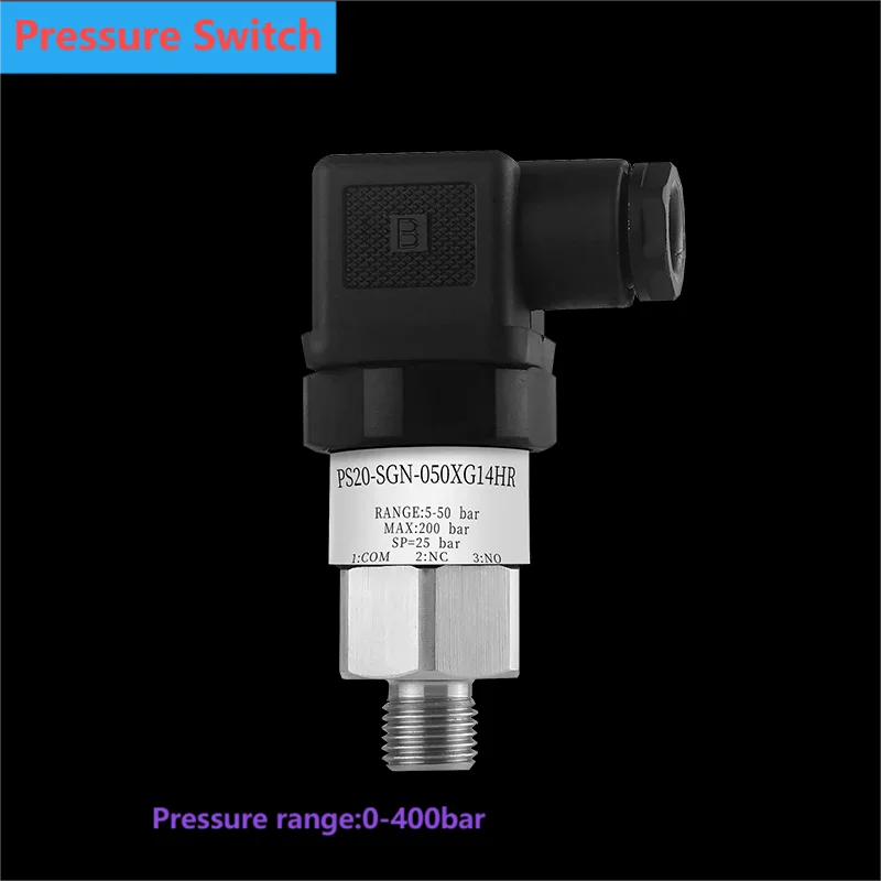 Mechanical Pressure Switch  0.8-5bar 12bar 100bar 200bar Stainless Steel Piston Type Water Pump Air Oil Pressure Control