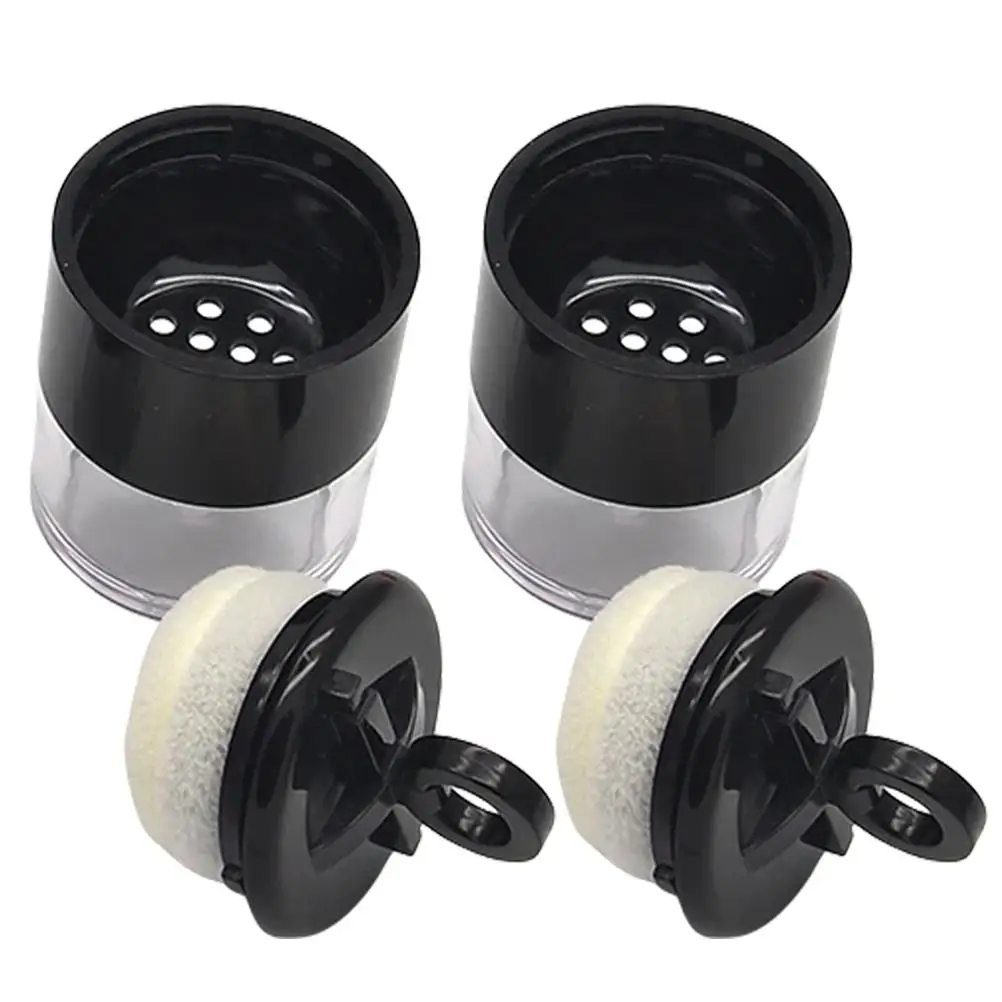

2Pcs Mushroom for Loose Cases Loose Makeup Cases Cosmetics Airtight Lid Black Travel Makeup Puff Container