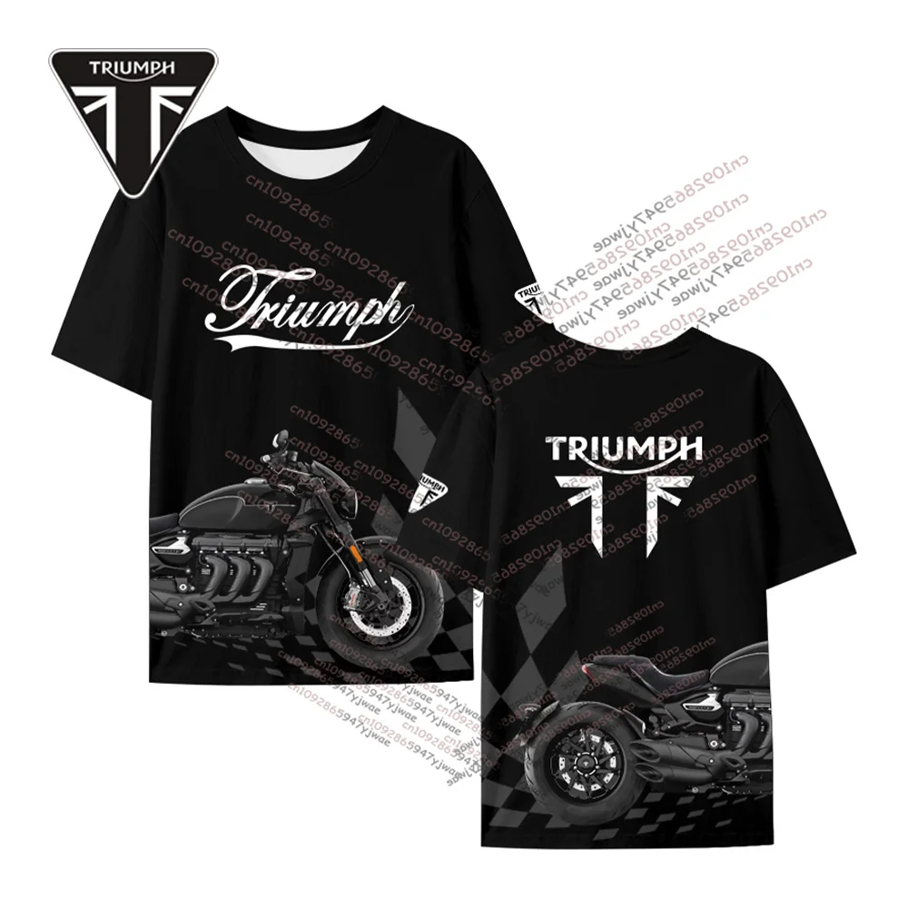 

2025 New Summer TRIUMPH ROCKET3 Motorcycle Enthusiast Commemorative T-shirt O-neck 3D Printed Tops Women Men's T-shirt Fans Tee