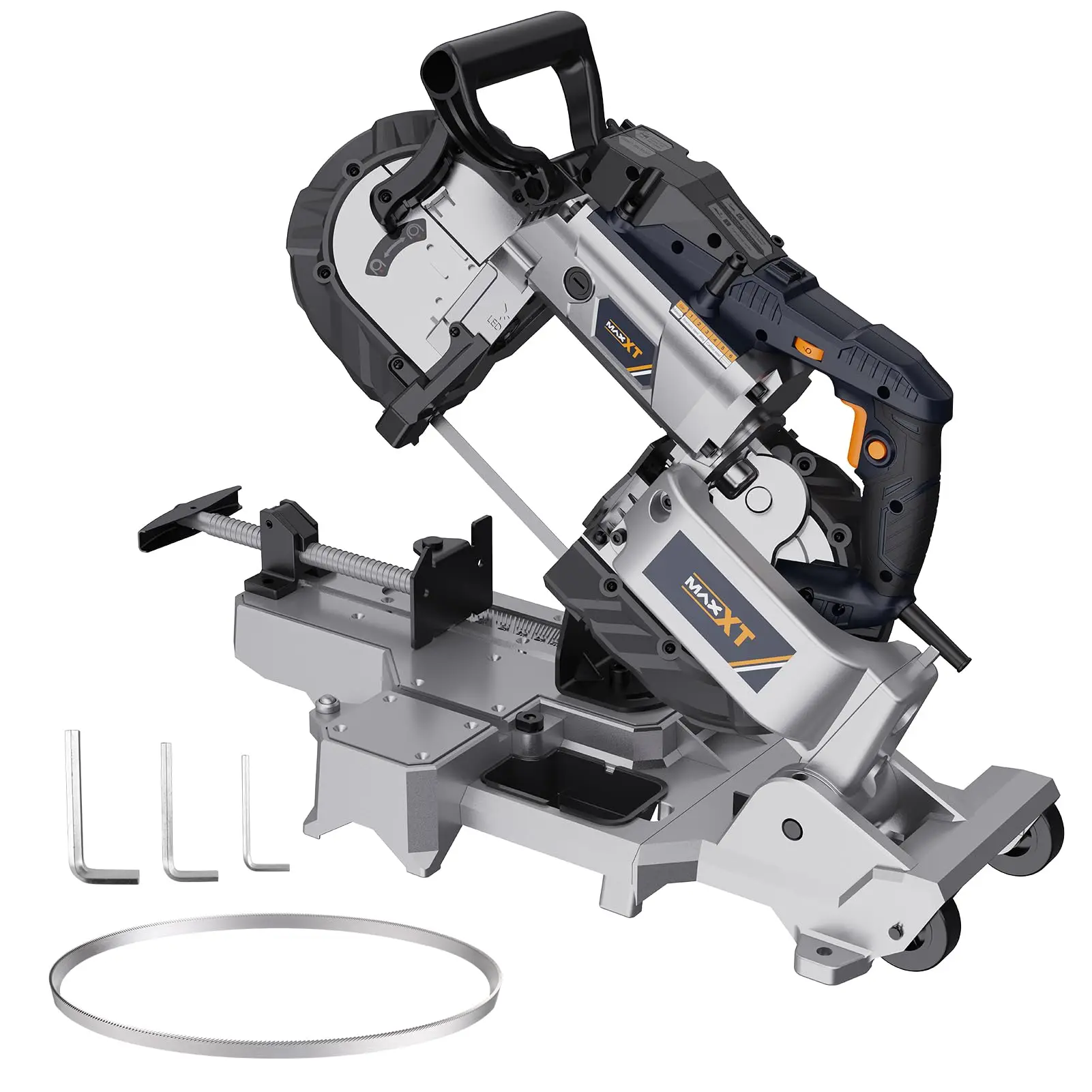 

Band Saw with Lightweight Aluminum Base, 10 Amp 5 Inch Deep Cut Bandsaw, Variable Speed Handheld Automatic Multipurpose Cut with