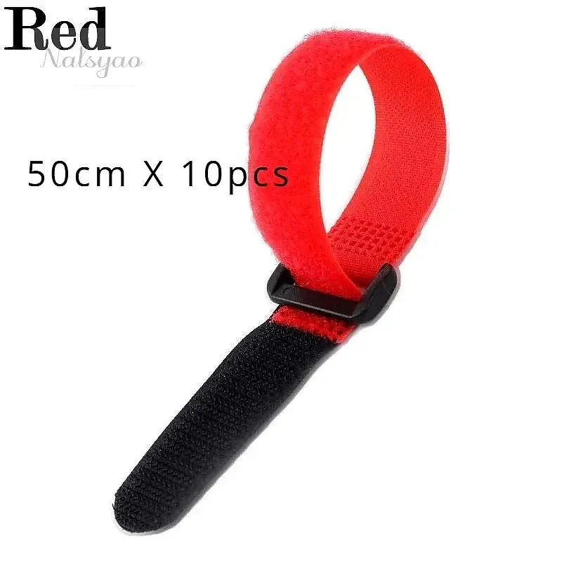 Wholesale 10pcs Hook and Loop Reusable Nylon Cable Securing Straps Durable Ties Length 20cm 50cm Optional