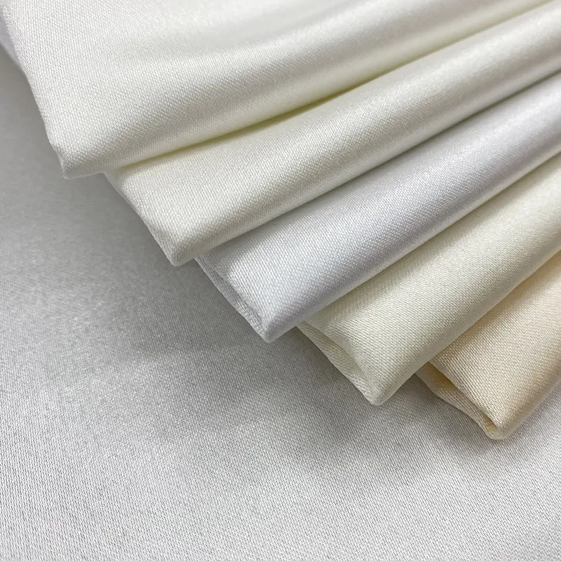 Champagne Satin Fabric High-End Custom Bridal Satin Material Thick Duchess Satin Wedding Dresses Evening Gowns  Apparel Sewing