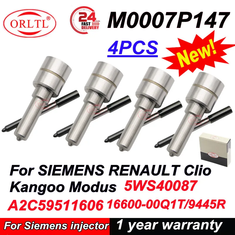 

4 PCS M0007P147 Diesel Injector 5WS40087 A2C59511606 Fuel Nozzle M 0007 P147 For SIEMENS RENAULT Clio Kangoo Modus 16600-00Q1T
