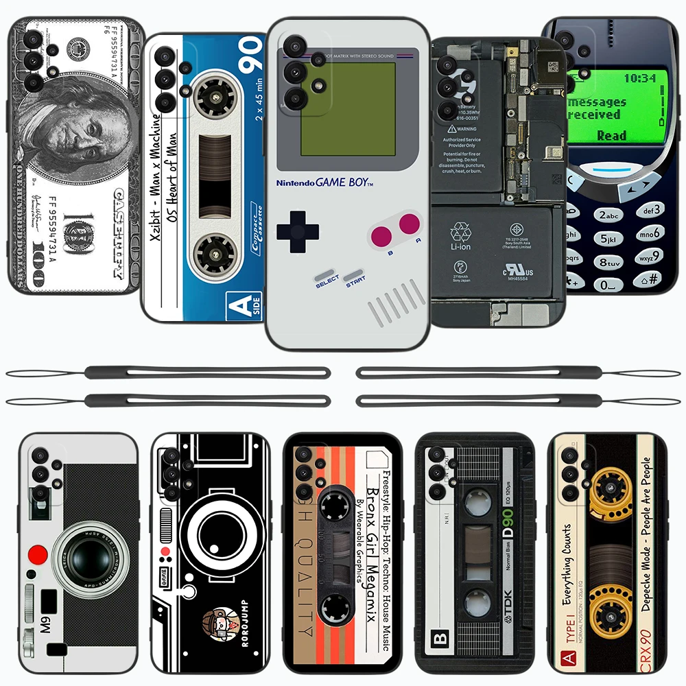 

Vintage Tape Camera Gameboy Phone Case For Xiaomi Redmi Note 12S 11S 11T 10A 10T 10S 9T 9 8 7 Pro Plus 10C 9A 9C 9T 4G 5G Cover