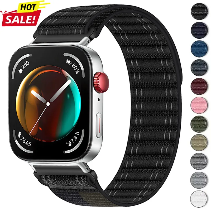 Nylon-Schlaufenarmband für Huawei Watch Fit 5/5Pro Gewebtes Atmungsaktives Armband für Huawei Watch Fit 4/4Pro/Fit3 Bänder