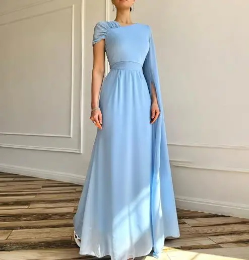 

Summer 2025 Elegant Slimming Solid Color Dress Fashionable Banquet Dress New Arrival