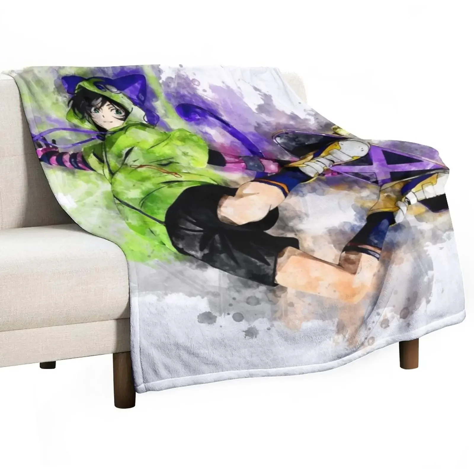 SK8 the Infinity - Miya *watercolor* Throw Blanket Decorative Blankets valentine gift ideas Kid'S Blanket