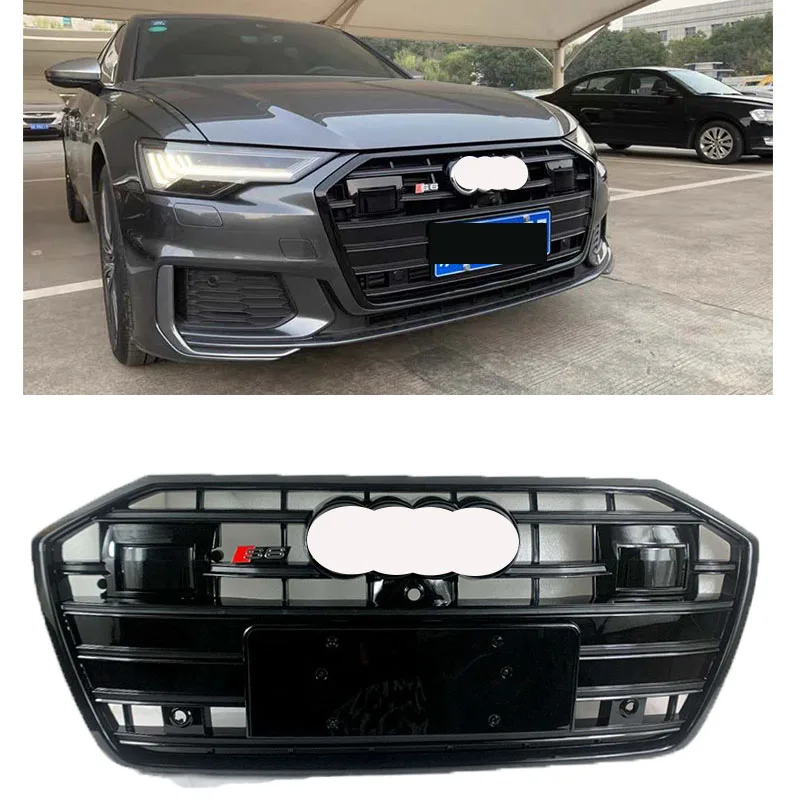 For 2019-2022 Audi C8S6 Grille A6L Modified S6 Front Bumper Grille Black Warrior Sports Front