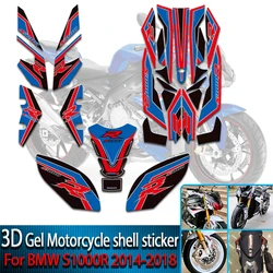 Motorycle Reflective 3D Gel Front Rear Tank sticker Fairing Number Board Protector For BMW S1000R 2014 2015 2016 2017 2018
