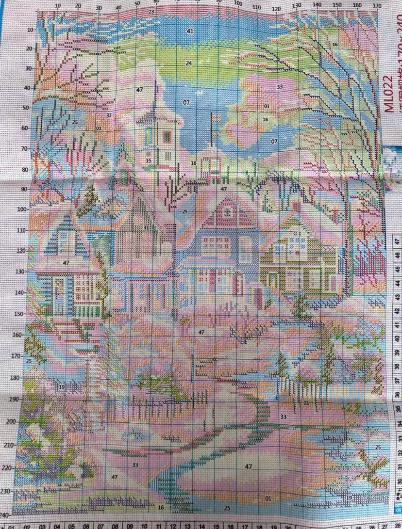9ct 65x80cm Winter Embroidery DIY Chinese Style Printed Kits Cross Stitch Needlework Set Home Decor Crafts