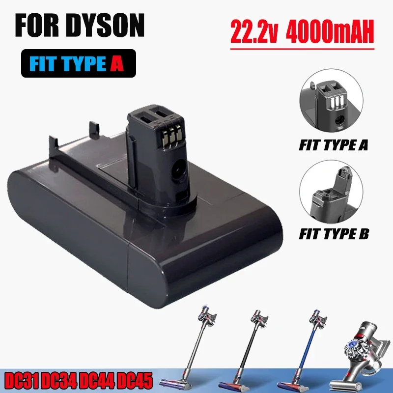 

4000mAh for Dyson 22.2V Lithium ion Battery （ Fit Type A）DC31 DC34 DC35 DC44 DC45 Animal Handheld Vacuum Cleaner Batteries