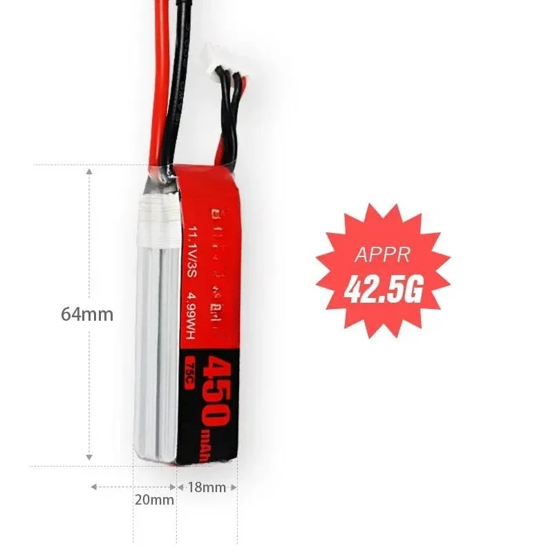 [New] for Beite battery X series 450mAh/3S/11.1V/75C/FPV special battery for crossing machine