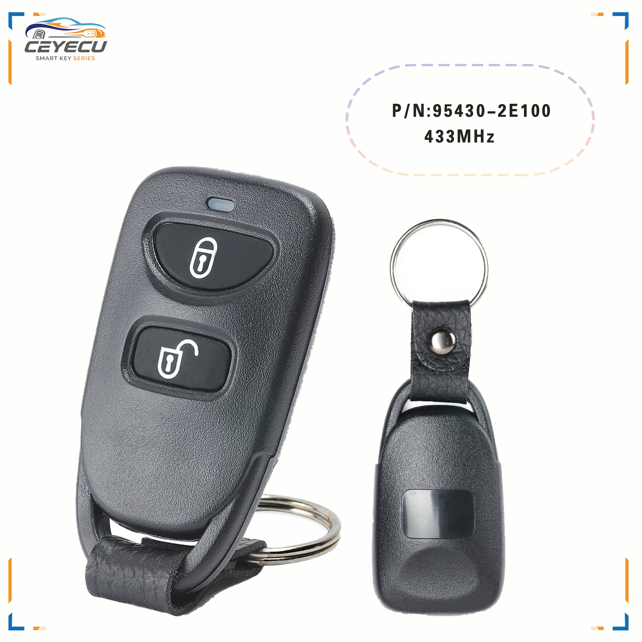 KEYECU 95430-2E110 Keyless Entry Remote Key Fob 2 Buttons for Hyundai Tucson 2004‑2008 Santa Fe 2006‑2008 433MHz ID46 Chip