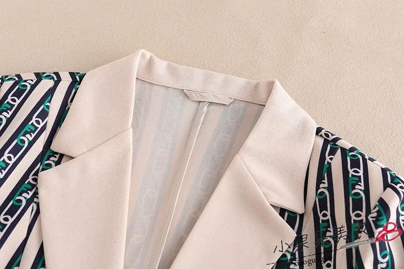 Women's outerwear High end Elegance Temperament Striped Suit outerwear Casual Fashion Thin Top