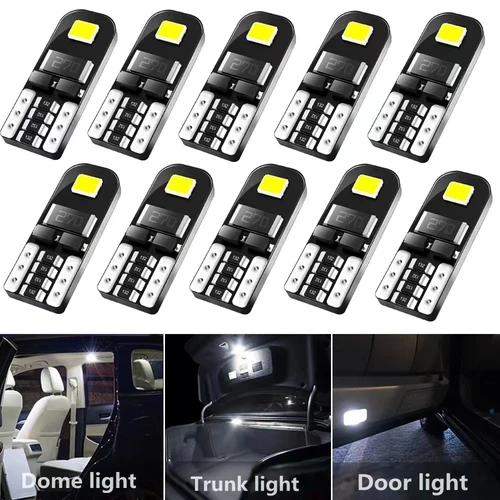 2/10 Uds W5W T10 bombilla LED Canbus sin Error luz Interior del coche 194 lámpara de señal LED para mercedes-beninas Bmw Audi Ford 6000K 12V blanco