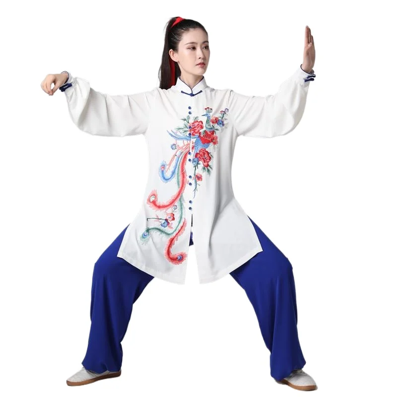 Tai Chi Clothes Martial Arts Uniform Kung Fu Clothing for Women Embroidery Chinese Style Competition Performance Wear Elegant