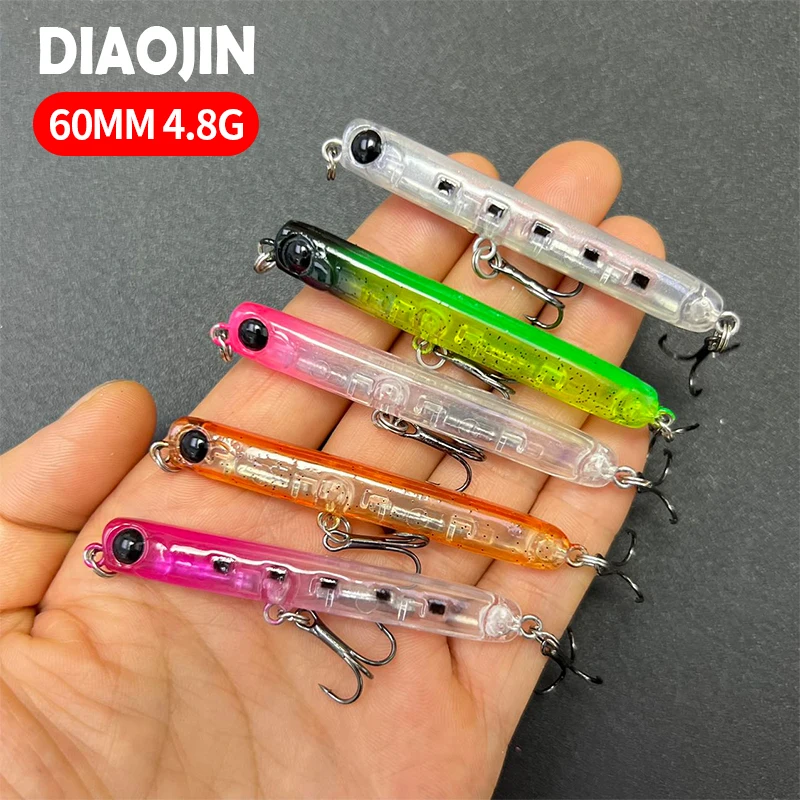 Sinking Pencil Lure 60mm 4.8g Plastic Peche Pesca Micro Sinking Trolling Artificial Bait Fishing Pencil Hard Bait Fake Decoy