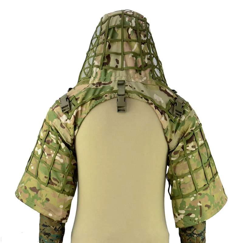 Ghillie-Anzug, taktischer Scharfschützmantel, Viper-Kappen, Jagdmantel, Material und Farbe optional, Tarnkleidung für Airsoft-Paintball – Detail 3