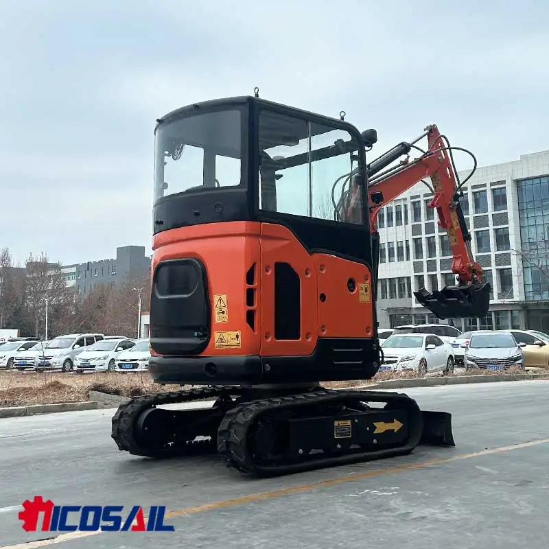 2 ton mini excavator diesel zero tail swing compact digger with pilot control for narrow space construction projects