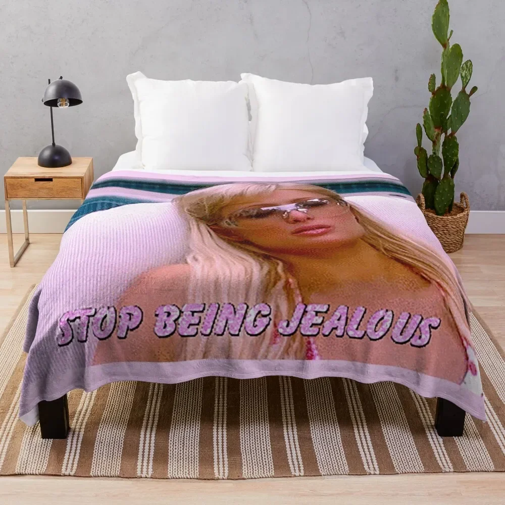 

stop being jealous Throw Blanket Retros Picnic For Sofa Thin Blankets