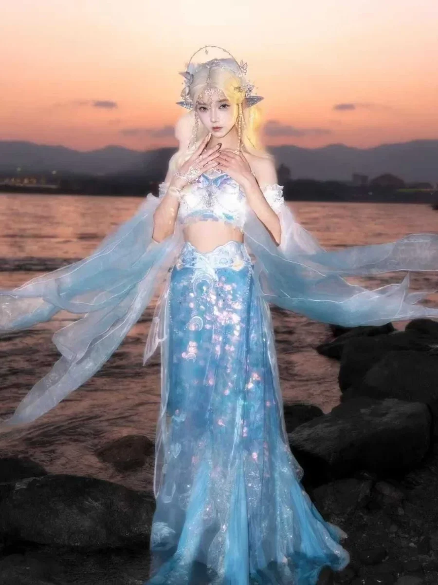 

2026National Style Silver HairAccessories Handmade Fairy Hair Crown Hair Tassel HairCrown Mermaid Hime Ancient Style Hanfu Qipao