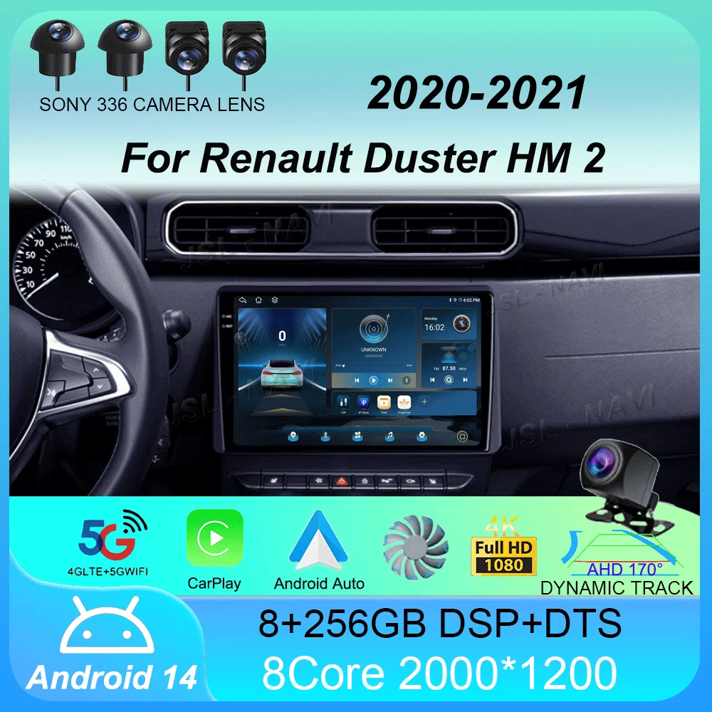 

Car radio 2din Android 14 for Renault Duster HM 2 2020 2021 Arkana 1 2019-2021 Multimedia Player 4G GPS Navi Carplay AutoRadio