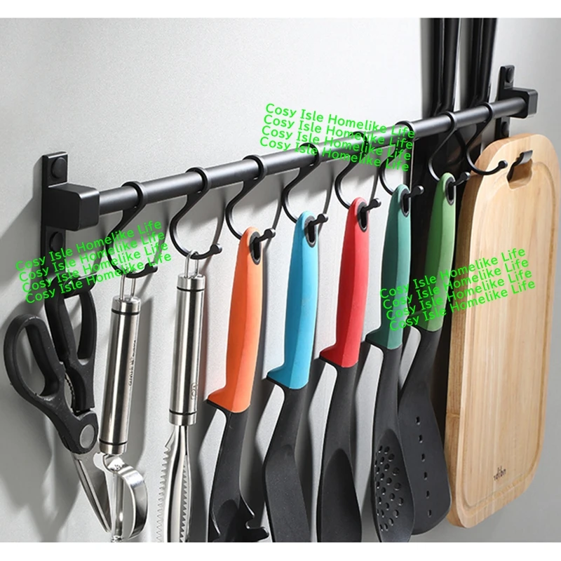 

Настенный кухонный органайзер, подвесной стержень, алюминиевый бесплатный перфоратор, стеллаж для хранения, крючки для хранения посуды, кухонные принадлежности