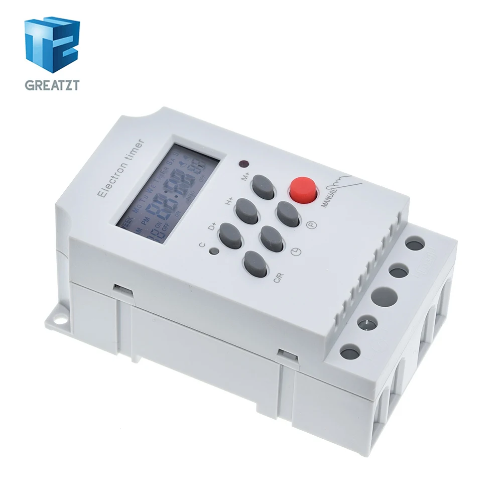 KG316T-II Electronic Timer AC 220V 25A Din Rail Digital Programmable Electronic Timer Switch Electric Equipment Control on/off