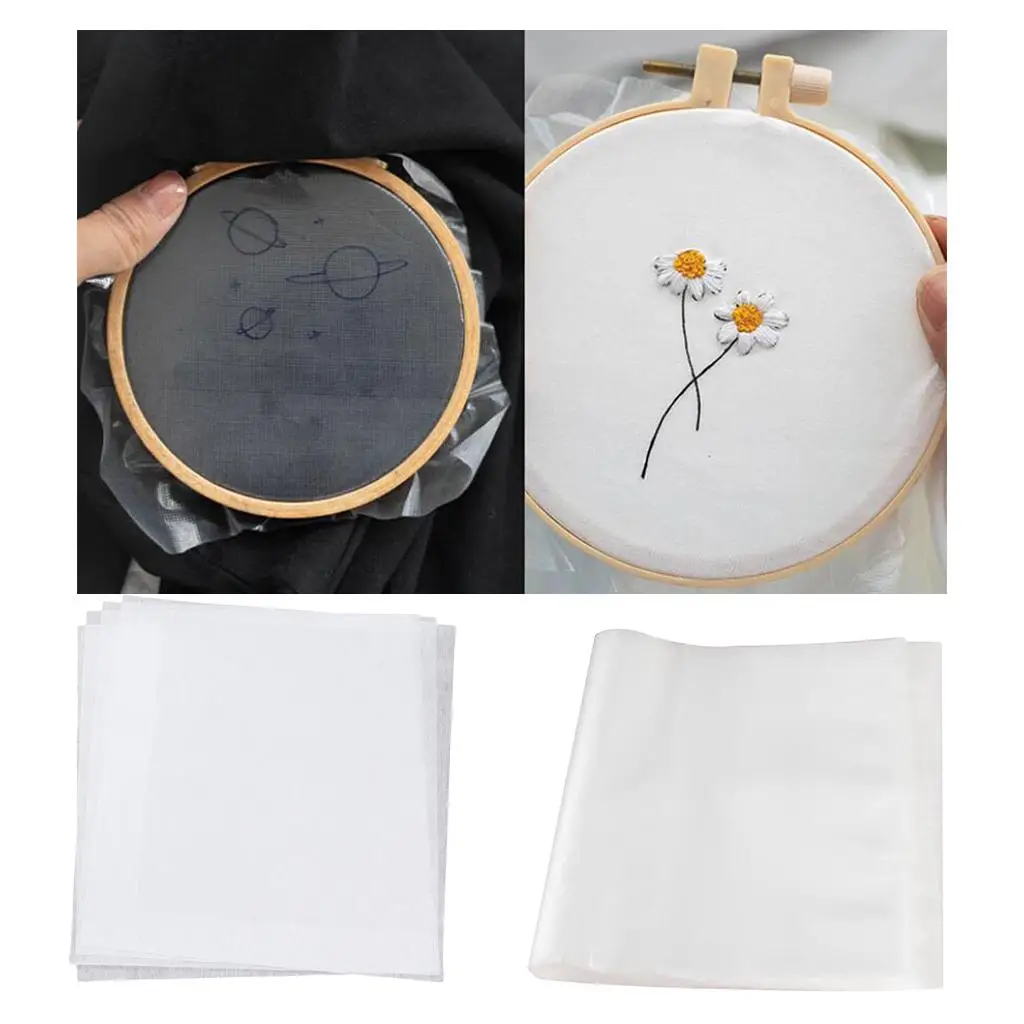 Transfer Paper for Embroidery Water Soluble Stabilizer 25x25cm PVA for Sewing Cross Stitch Paint Art