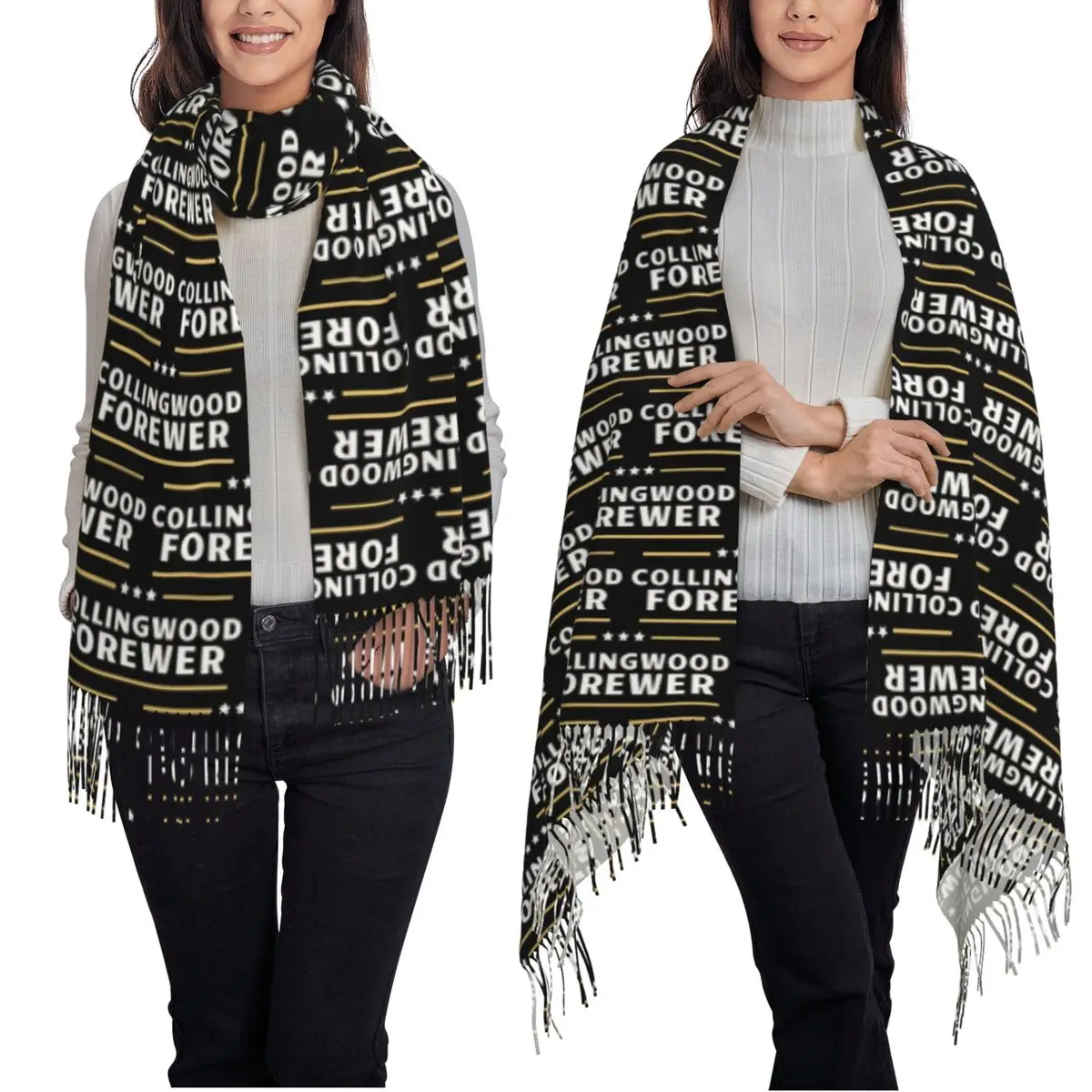 Good Old Collingwood Forever  Scarf Tassel Scarves for Women Soft Warm Shawls and Wraps Long Fall Winter Shawl Wrap
