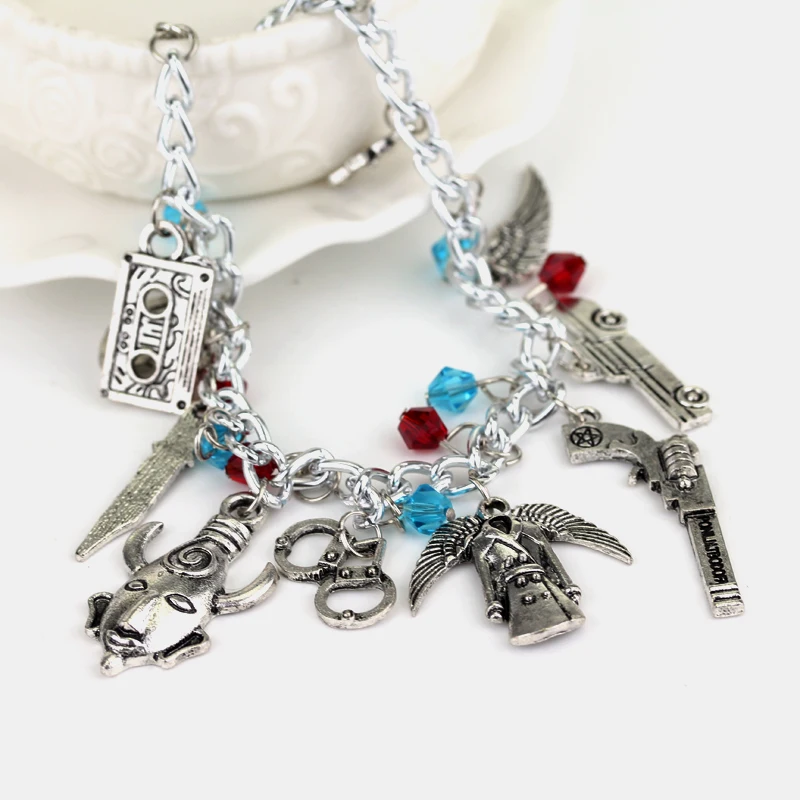Movie Supernatural Dean Winchester Jensen Ackles Skull Bracelets Bangles Prop Replica Skull Bracelet Jewelry ﻿
