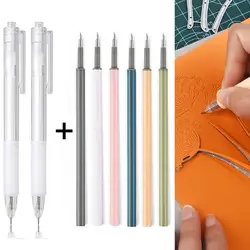 2+6Pcs Knife Pen Refill Set Art Utility Paper Cut Knife Scrapbooking Sticker Precision Cutting Tool DIY Craft Supplies Cutter