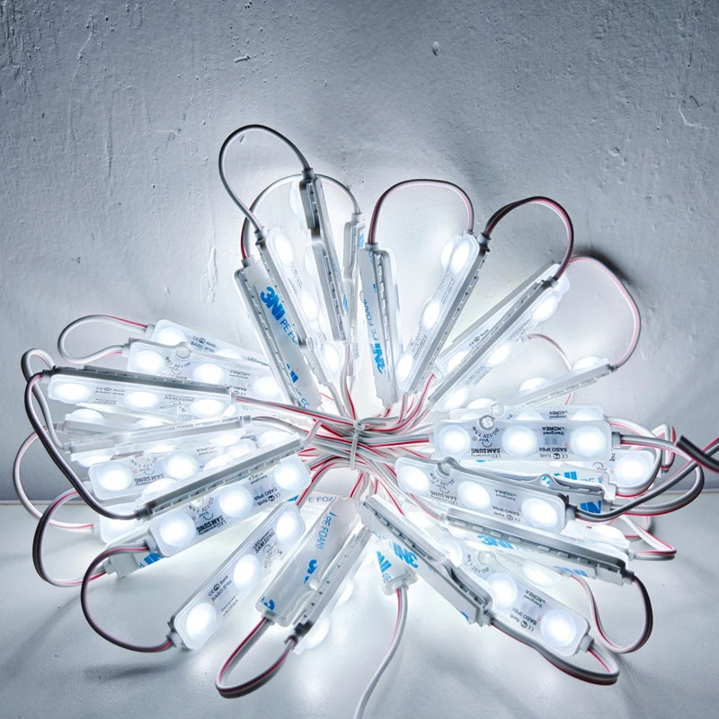 100PCS/bag 5730 LED MODULE DC12V 3LED 1.5W Ultrasonic Injection Light Waterproof IP68 For Letter Sign Advertising Sign