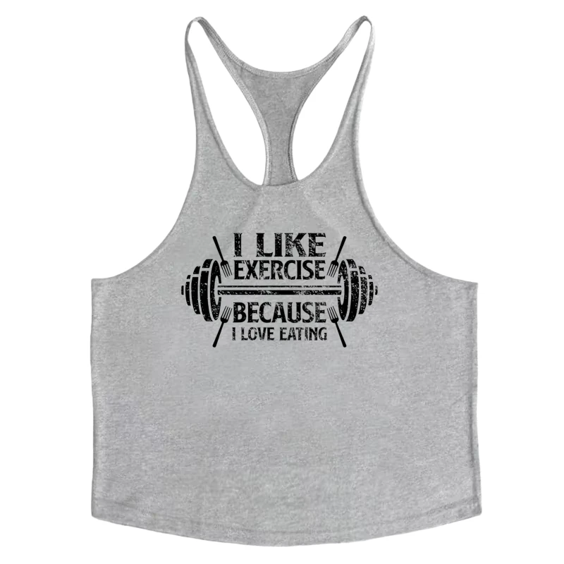 보디빌딩 남성용 체육관 레이서백 탱크 – 민소매 슬링 조끼, 세션용 면 통기성 운동복