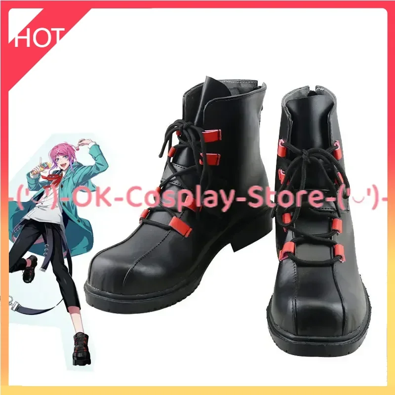 

Game Division Rap Battle Amemura Ramuda Cosplay Shoes PU Leather Shoes Halloween Carnival Boots Prop Custom Made