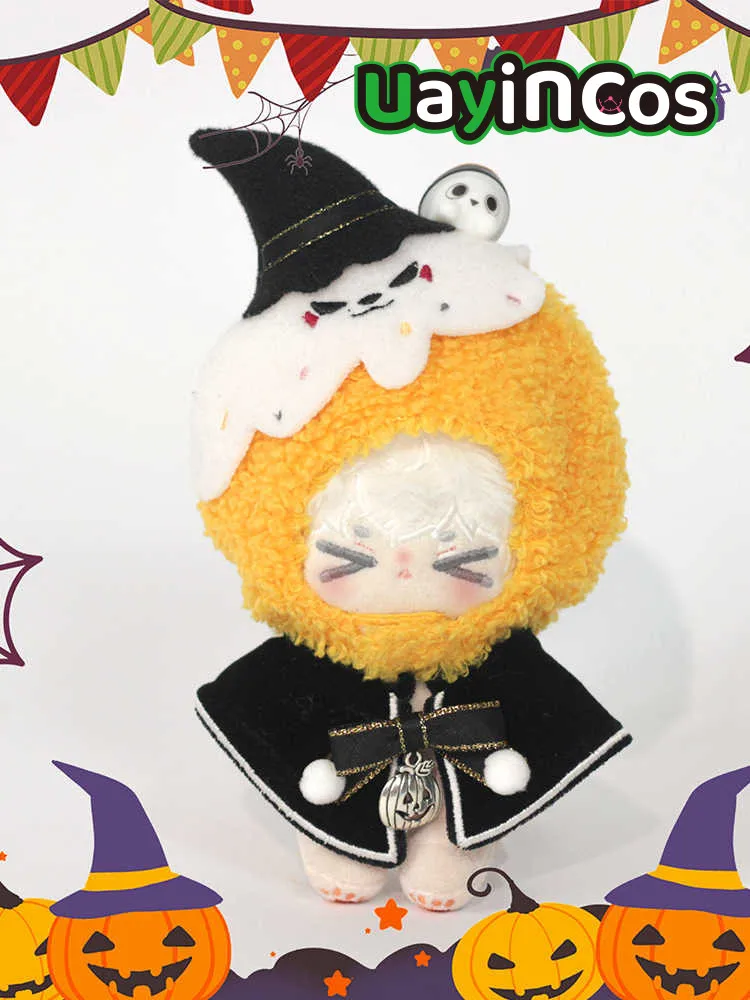 

10cm Doll Clothes Pumpkin elf Pumpkin Headgear Bow Cloak Costume Suit Stuffed Plushies Plush Doll Accessories Anime Toy Kids Gi