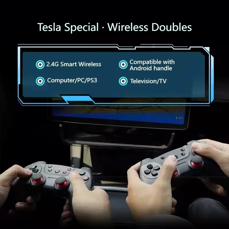 

2025 New Wireless Usb Game Controller For Tesla Model Y/3/X/S Double Player Online Tv Pc Ps3 Steam Compatible Gaming Accessory