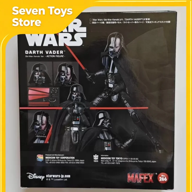 6-Inch Star Wars Mafex No.266 Darth Vader Obi-Wan Kenobi Ver. Action Figure Movable Joints Toy Decor Collect Model Birthday Gift